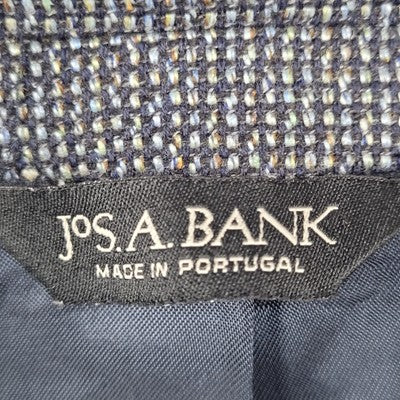 Jos A Bank Blue Silk & Wool Blend 2 Button Vented Blazer Sport Coat Size 42R