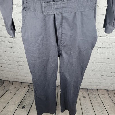 VTG Highparm Grey Long Sleeve Zip Utility Workwear Coveralls Medium M
