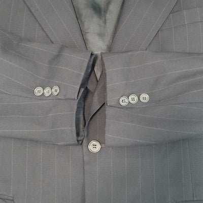 VTG Evan Picone Blue Wool Pinstriped 2 Button Blazer Sport Coat USA Made Size 44