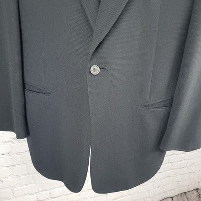 The Texas Clothier Black 1 Button Ventless Notch Blazer Sport Coat USA 42