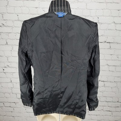 Austin Reed Black Striped 100% Worsted Wool Peak Blazer Jacket USA Petite 4P