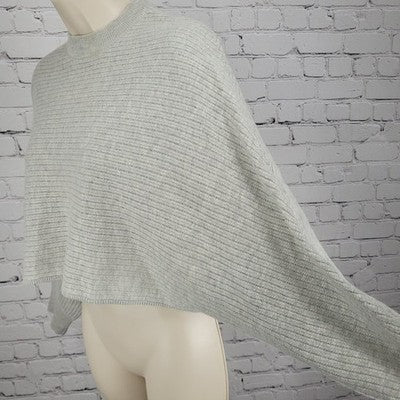 Wilfred Free Grey Wool Linen Blend Knit Crop Dolman Long Sleeve Sweater Small S
