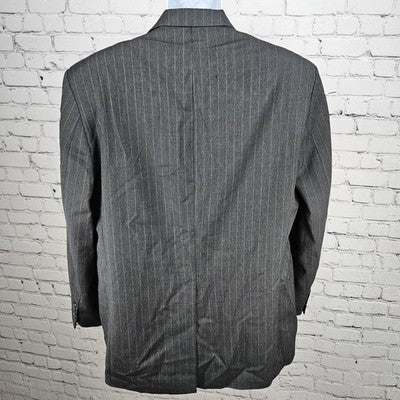 VTG Lauren Ralph Lauren Grey 100% Wool 2 Button Notch Blazer Sport Coat 42R
