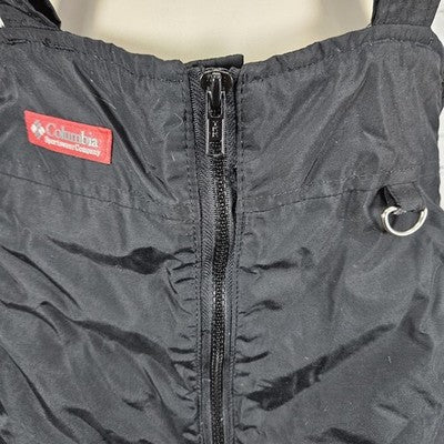 VTG Columbia Black Insulated Zip Snow Ski Winter Bib Pants Medium (28x28) *tear