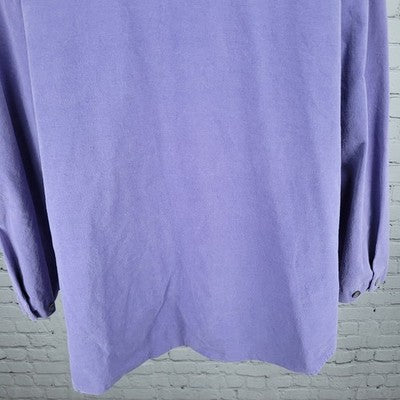 Kathleen Sommers Purple Corduroy Stretch Long Sleeve Shirt USA Made Plus Size 2