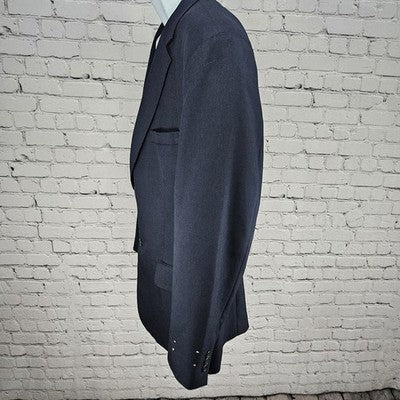 Edwards Navy 2 Button Single Vented Notch Easy Care Suit Blazer Sport Coat 42R
