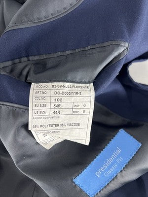 Giorgio Napoli Presidential Classic Blue Two Button Blazer Jacket Sport Coat 44R