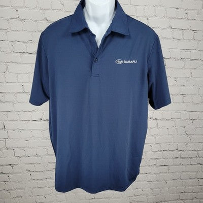 Subaru Austin CAG Navy Lightweight Stretch Short Sleeve Polo Shirt Size Large L