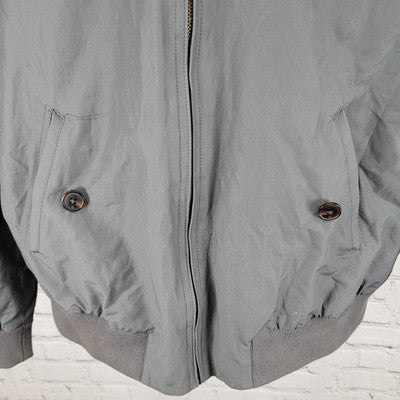 Jos A Bank Grey Tailored Fit Lightweight Full Zip Bomber Jacket Size Large L