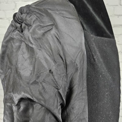 VTG Jones New York Black 100% Wool Velvet Collar Over Coat USA Small Petite SP
