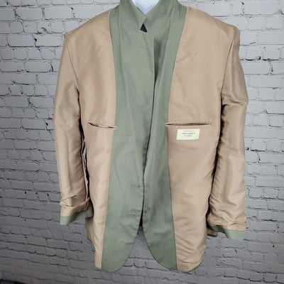 Haggar Gentleman's Closet Green Gray 2 Button Vented Notch Blazer Sport Coat 46