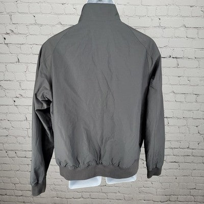 Jos A Bank Grey Tailored Fit Lightweight Full Zip Bomber Jacket Size Large L