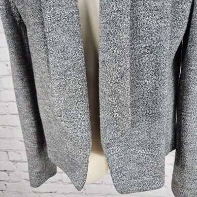 Loft Gray Cotton Blend Knit Open Shawl Collar Lined Blazer Jacket Small S