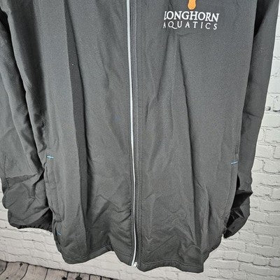 Longhorn Aquatics UT Black Full Zip Mesh Lined Logo Windbreaker Jacket 3XL