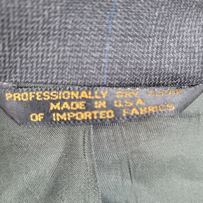 VTG Botany 500 Couture Grey 2 Button Blazer Sport Coat USA Made Size 44 PTR