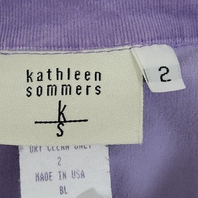 Kathleen Sommers Purple Corduroy Stretch Long Sleeve Shirt USA Made Plus Size 2