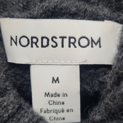 Nordstrom Grey Wool Blend Long Sleeve Turtleneck Pullover Sweater Medium M