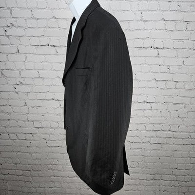 Tommy Hilfiger Black Wool Cashmere 3 Button Vented Notch Blazer Sport Coat 46R