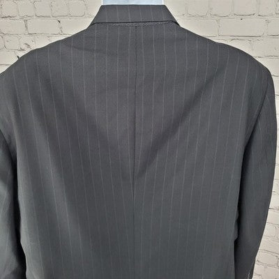 Hart Schaffner Marx Black 100% Wool Softly Tailored Blazer Sport Coat USA 44R