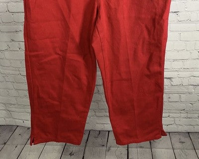 VTG Bill Blass Jeans Red Easy Fit Capri High Rise Cotton Denim Womens Pants 10