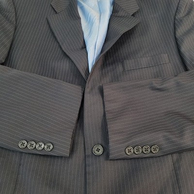 Hickey Freeman Dark Navy 100% Worsted Wool Blazer Sport Coat USA Made Size 42R