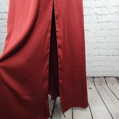 Azazie Red Strappy Backless Side Slit Maxi Bridesmaids Formal Long Dress A6