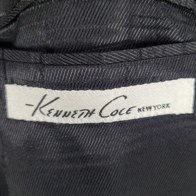 Kenneth Cole Black 100% Wool 2 Button Double Vented Notch Blazer Sport Coat 48L