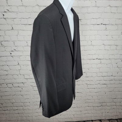 Wilke-Rodriguez Black 100% Wool 2 Button Double Vent Blazer Sport Coat Size 44R