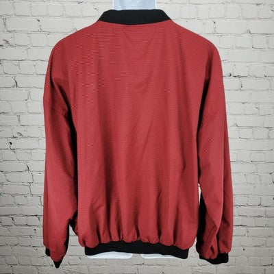 VTG ‘99 Portfolio Golf Classic Red Black Houndstooth Pullover Light Jacket US XL