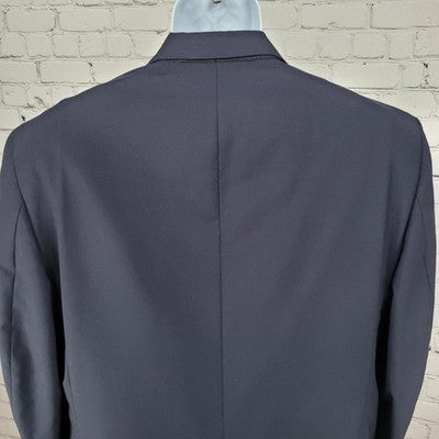 Jos A Bank Navy 100% Wool 2 Button Single Vented Notch Blazer Sport Coat 42R