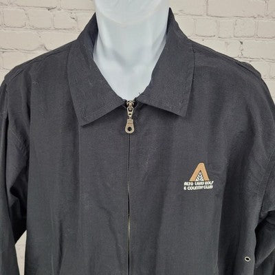 Alto Lakes Golf & Country Club Black Nylon Zip Windbreaker Jacket Size Large L