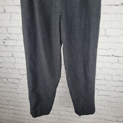 VTG Talbots Grey 100% Worsted Wool High Rise Lined Tapered Pants 8P (26x26)