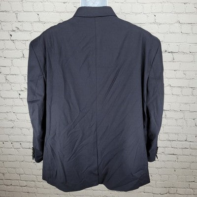 GS Perfect Fit Navy Stretch 2 Button Vented Notch Blazer Sport Coat Size 50R