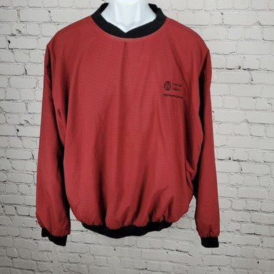 VTG ‘99 Portfolio Golf Classic Red Black Houndstooth Pullover Light Jacket US XL
