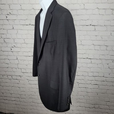 Royal Classic Black Purple Pinstriped 2 Button Notch Blazer Sport Coat USA 45L