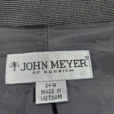 John Meyer Norwich Black Pinstriped Button Notch Ventless Blazer Suit Jacket 24W