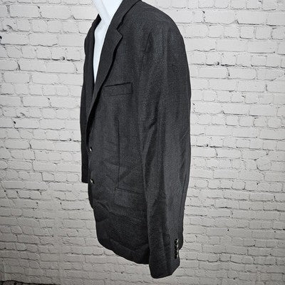 Stafford Grey 100% Wool 2 Button Single Vented Notch Blazer Sport Coat 46R