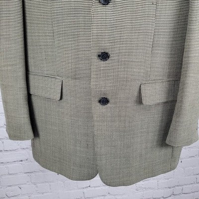 Gianfranco Ruffini Italy Black Beige Worsted Wool Blazer Sport Coat Size 42R