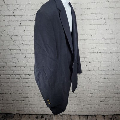 VTG Gino Pacelli Navy Satoria Finezza 2 Button Notch Blazer Sport Coat USA 53