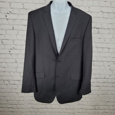 Bachrach Black 100% Wool Modern Fit 2 Button Double Vented Notch Blazer Size 42L
