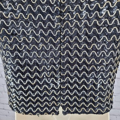 VTG Gloria Swanson Puritan Forever Young Fashion Black Sequin Top Size Small S