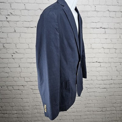 Jos A Bank Navy Tailored Fit Relaxed Tailoring 2 Button Blazer Sport Coat 44R