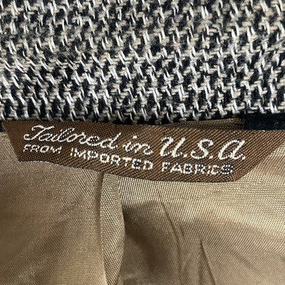 VTG TJW Mervyn's Grey Woven 2 Button Notch Blazer Sport Coat USA Made Size 42R