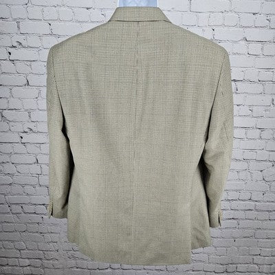 Michael Kors Beige Houndstooth 2 Button Vented Notch Blazer Sport Coat 42R