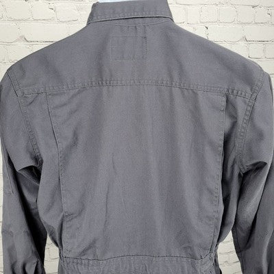 VTG Highparm Grey Long Sleeve Zip Utility Workwear Coveralls Medium M