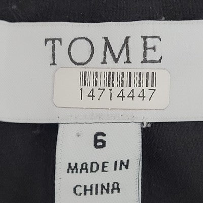 Tome Black Strappy Lightly Padded Plunge V Neck Side Zip Tank Top Size 6