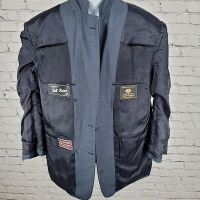 Aldrich Navy Super 130's Worsted Wool 2 Button Notch Blazer Sport Coat Size 44S