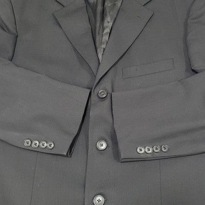 Paulo Solari Black 100% Wool Athletic Fit Full Suit Set Jacket 40L Pants 32x31