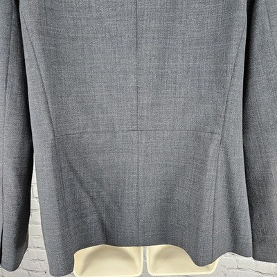 Jones NY Grey Wool Blend Stretch Platinum Easy Care Peak Blazer Suit Jacket 16