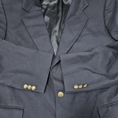VTG Oscar De La Renta Navy 2 Button Ventless Notch Classic Blazer Sport Coat 42R